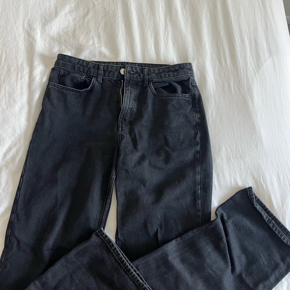Mango Black Straight Leg Jeans